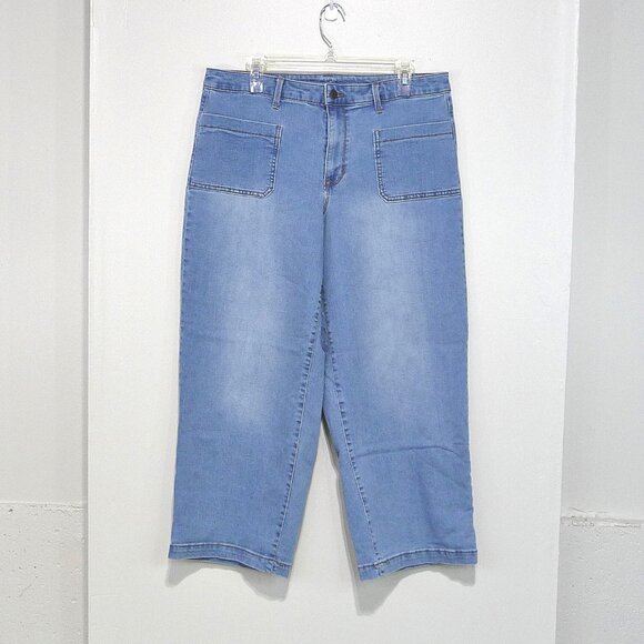 ENERGIE WIDE LEG CROPPED JEANS SIZE 17 JUNIORS - Picture 1 of 5